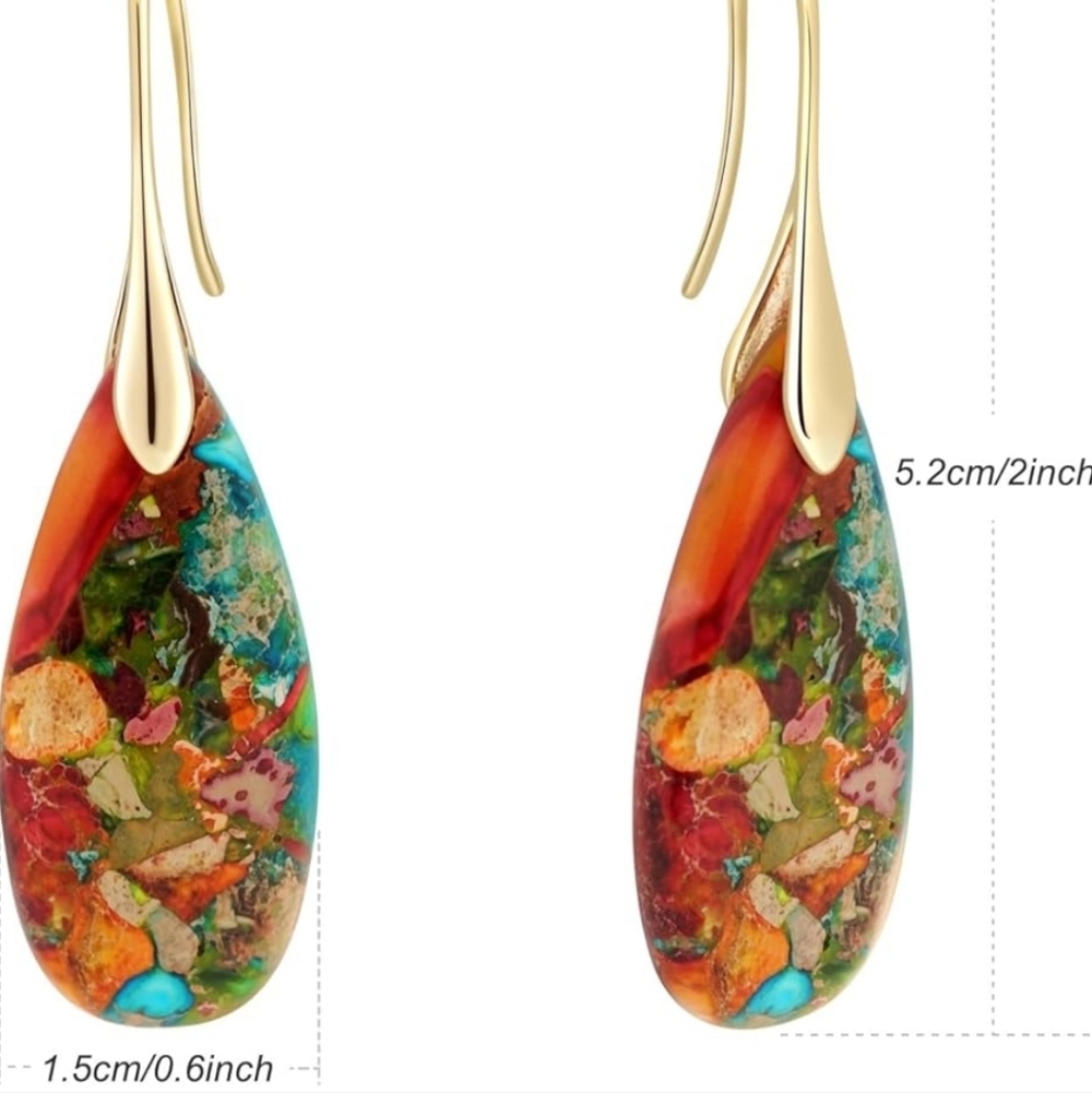 Colorful Teardrop Earrings - Picture 7 of 7